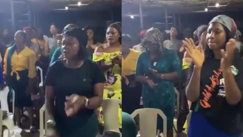 Trending video: Single ladies seen in church asking God to carry them to their husbands’ house