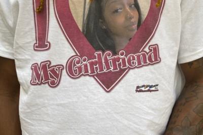 Loyal man steps out in T-shirt that says ‘I love my girlfriend’ and a picture of her face