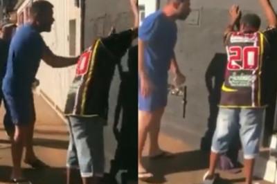 Man gives brain resetting slaps to thief that tried to rob his wife (Watch video)
